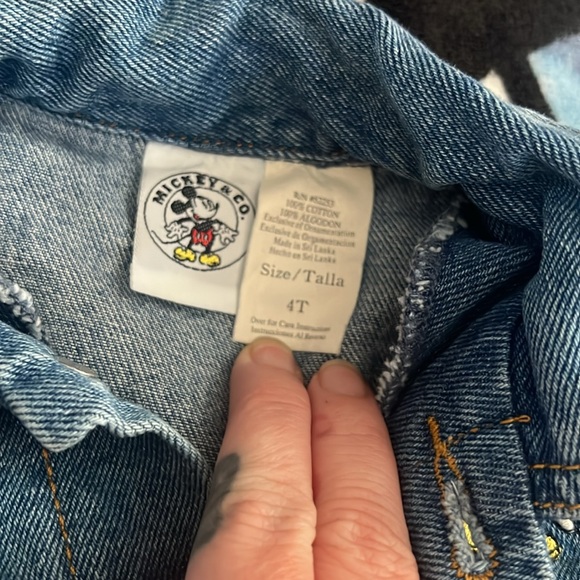 Vintage Mickey Mouse Jean Jacket 4T Mickey & Co Button Down Denim Classic Blue - Picture 5 of 10
